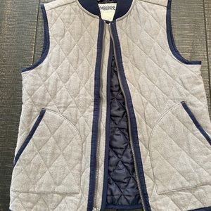 Gymboree Boys Vest Gray with Blue Trim Size M 7-8
